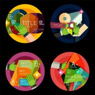 Set of flat design circle option infographics concepts N36