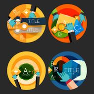 Set of flat design circle option infographics concepts N37