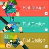 Flat design vector infographic banners with geometric infographics N93