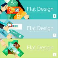 Flat design vector infographic banners with geometric infographics N94