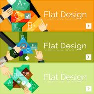 Flat design vector infographic banners with geometric infographics N95