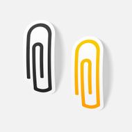 realistic design element paper clip N11