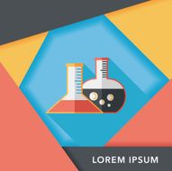 test tube flat icon with long shadow N18
