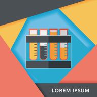 test tube flat icon with long shadow N20