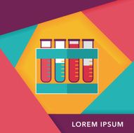test tube flat icon with long shadow N23