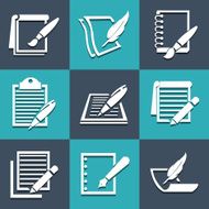 Writing icons set great for any use Vector EPS10