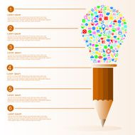 creative splash pencil and bulb