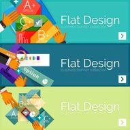 Flat design vector infographic banners with geometric infographics N96