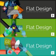 Flat design vector infographic banners with geometric infographics N97