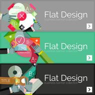 Flat design vector infographic banners with geometric infographics N98