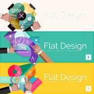 Flat design vector infographic banners with geometric infographics N100