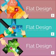 Flat design vector infographic banners with geometric infographics N102