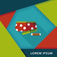 pencil box flat icon with long shadow eps10 N10