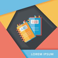 notebook flat icon with long shadow eps10 N16