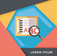 search Dictionary book flat icon with long shadow eps10 N7