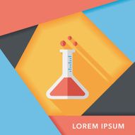 test tube flat icon with long shadow eps10 N12