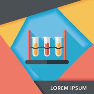 test tube flat icon with long shadow N25