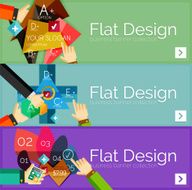 Flat design vector infographic banners with geometric infographics N103