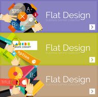 Flat design vector infographic banners with geometric infographics N104