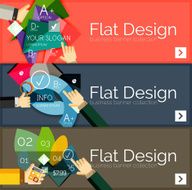 Flat design vector infographic banners with geometric infographics N105