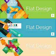 Flat design vector infographic banners with geometric infographics N106