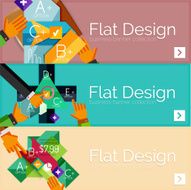 Flat design vector infographic banners with geometric infographics N107