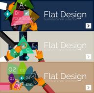 Flat design vector infographic banners with geometric infographics N108
