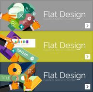 Flat design vector infographic banners with geometric infographics N109