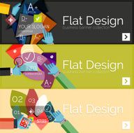 Flat design vector infographic banners with geometric infographics N110