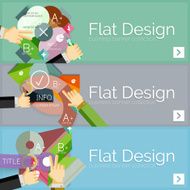 Flat design vector infographic banners with geometric infographics N111