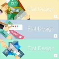 Flat design vector infographic banners with geometric infographics N113