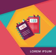 notebook flat icon with long shadow eps10 N17