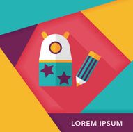 Pencil sharpener flat icon with long shadow eps10 N6