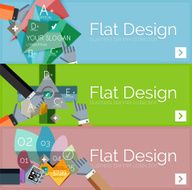 Flat design vector infographic banners with geometric infographics N114