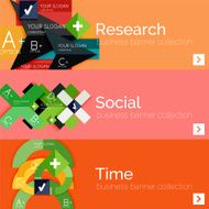 Flat design vector infographic banners with geometric infographics N118