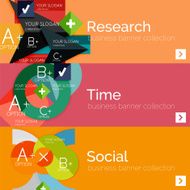 Flat design vector infographic banners with geometric infographics N119