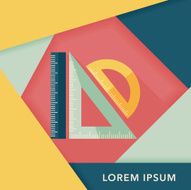 Ruler flat icon with long shadow eps10 N7