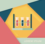 test tube flat icon with long shadow N26