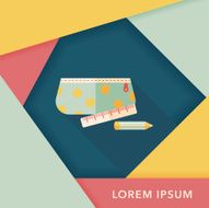 pencil box flat icon with long shadow eps10 N12