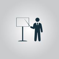 Presentation sign icon Man standing with pointer N2