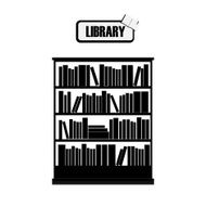 Vector of library book shelf