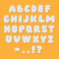 White paper style alphabet font N2