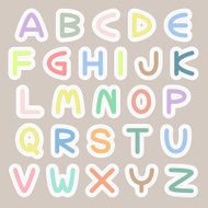 Vector colorful pastel type fonts