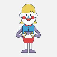 Businesswoman sending letter cartoon N2