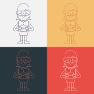 Businesswoman sending letter cartoon N3