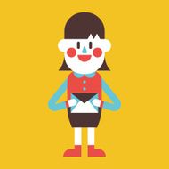 Businesswoman sending letter cartoon N5