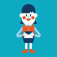 Businesswoman sending letter cartoon N6