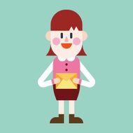 Businesswoman sending letter cartoon N7