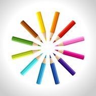 Background with colored pencils Vector conceptual illustration