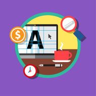 Flat design colorful vector illustration concept for distance education online
